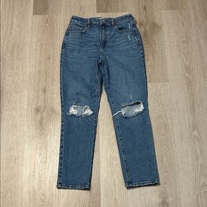 PACSUN Stretch Mom Jean Straight Leg Distressed Denim Jeans